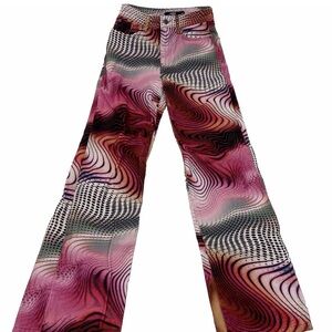 Jaded London Y2K Swirl Print Womens Slouchy Fit Boyfriend Jeans Size 26